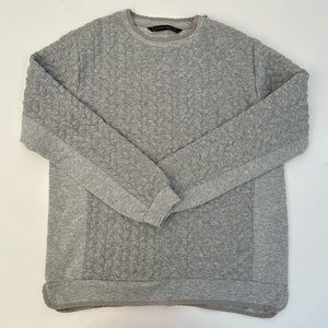 Zara Basic Quilted Long Sleeve Sweatshirt Top